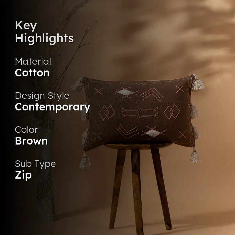 Tribal Glyph II Embroidered Cover - Brown media 2