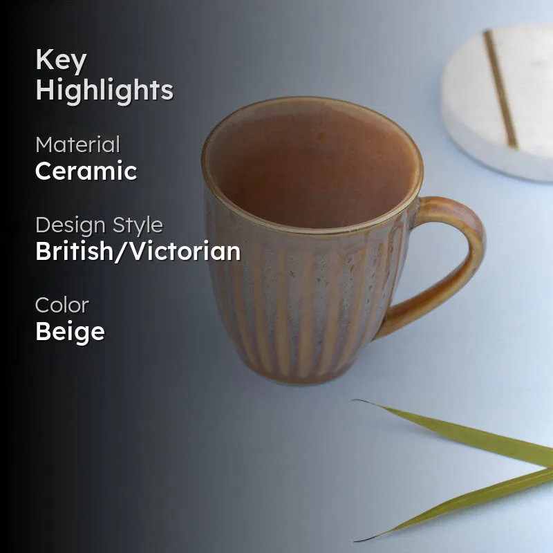 Halta Ceramic Coffee Mug (300 mL) - Beige media 2