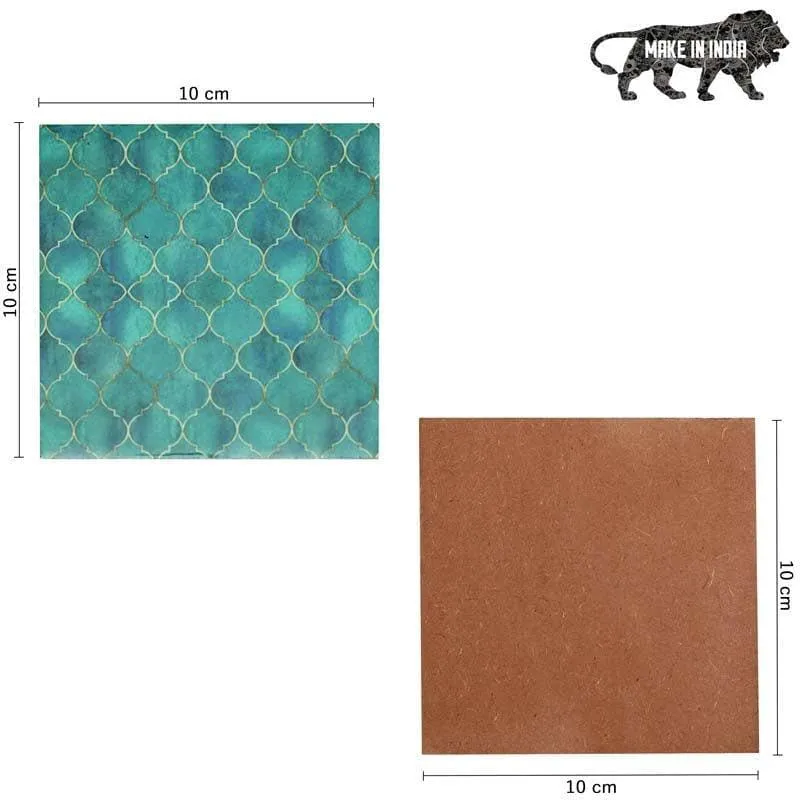 Ombre Checkered Coasters - Aqua - Set Of Four media 5