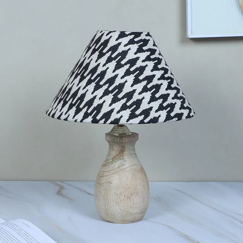 Chevronic Curve Mango Wood Table Lamp - Black, White media 3