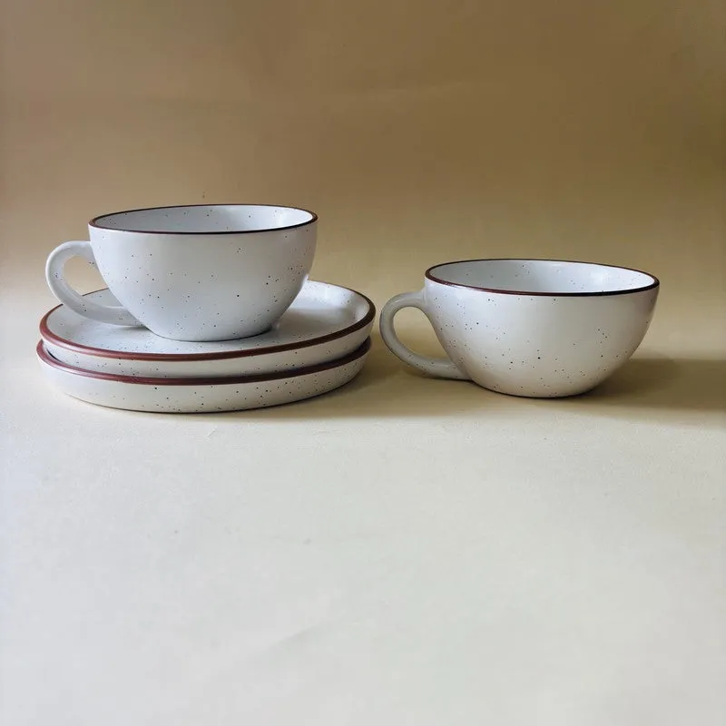 Ceramic Cup & Saucer (White/240 mL Each) - Set of Two media 6