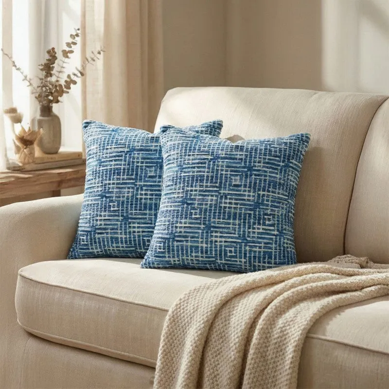 GeoMirage Cushion Cover (Blue) - Set Of Two media 1