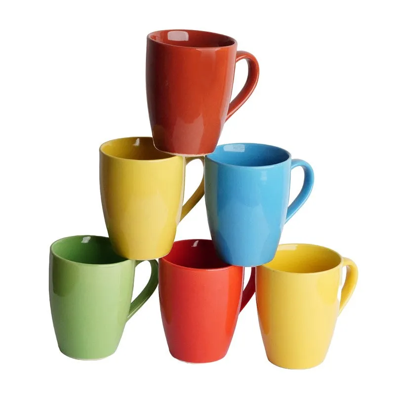 Ceramic Ceramic Coffee Mug (300 mL Each,Multicolor) - Set Of Six media 3