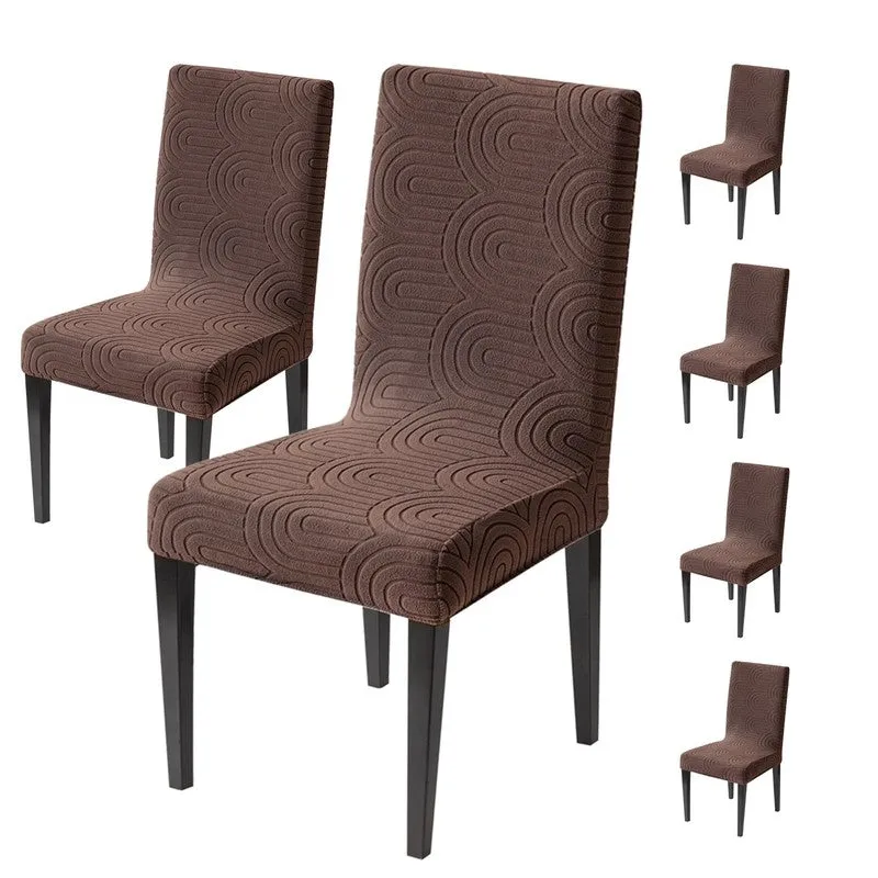 TrendyTrove Fit Chair Cover (Brown) - Set Of Six media 3