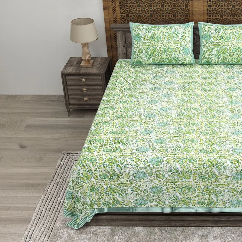 Patterna Cotton Bedsheet (Green) - 240 TC media 3