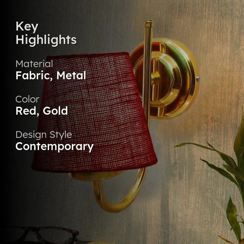 Galora Gale Fabric & Metal Wall Lamp - Red media 2