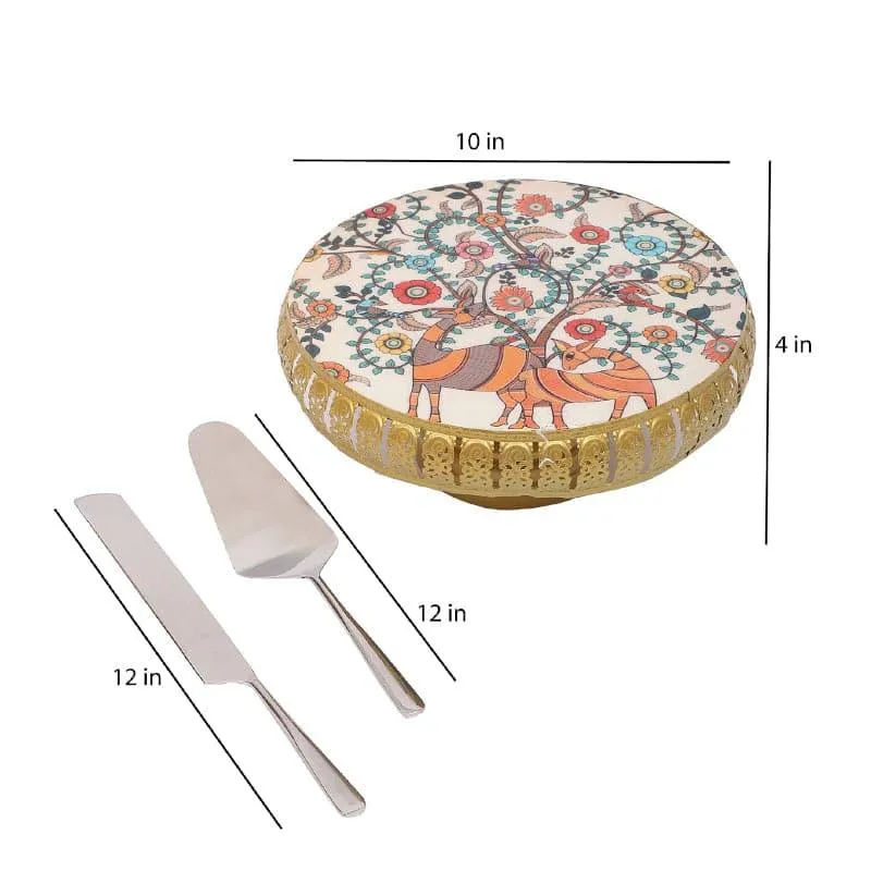 Blossom Spread Cake Stand With Knife & Server media 5