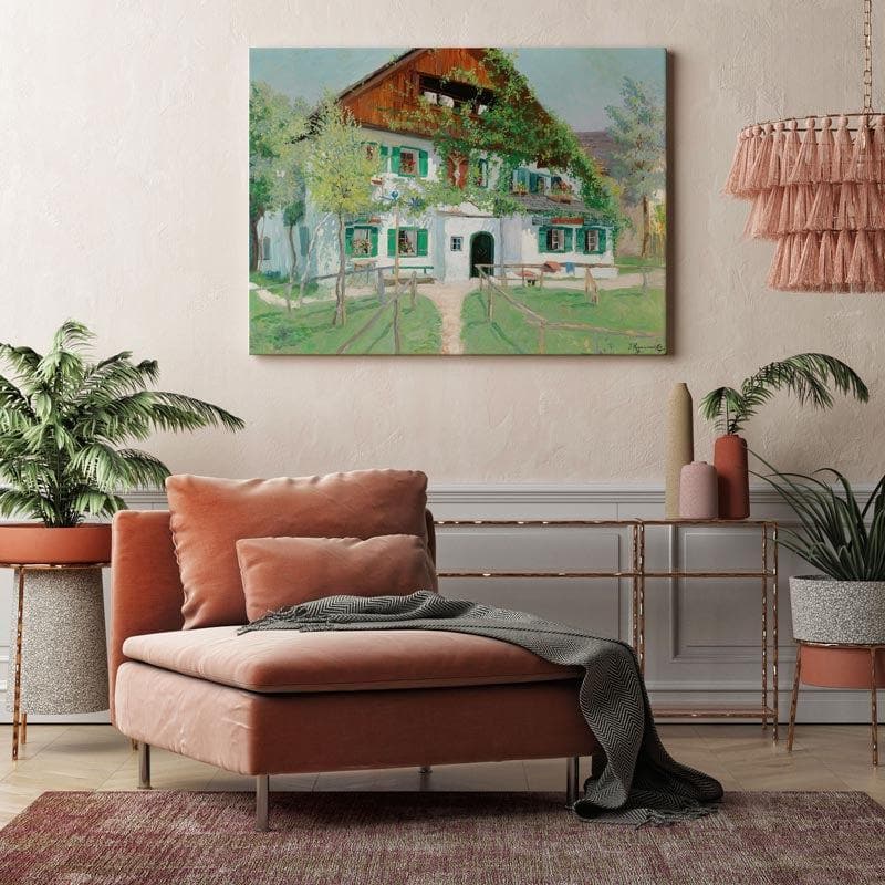 Farmhouse In Summer Light Canvas Painting - Jakob Koganowsky - Gallery Wrap media 3