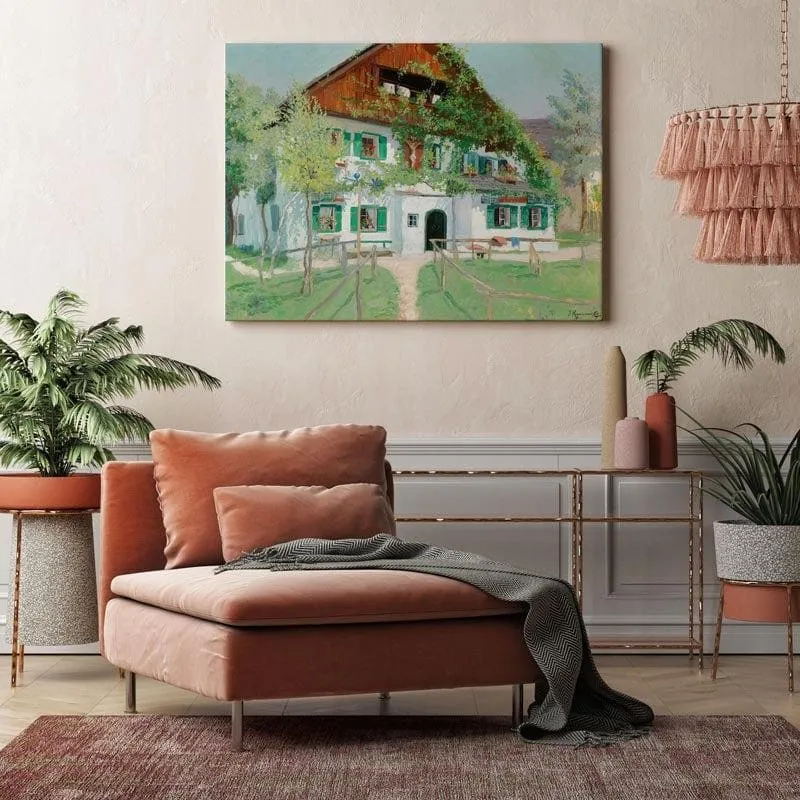 Farmhouse In Summer Light Canvas Painting - Jakob Koganowsky - Gallery Wrap media 3