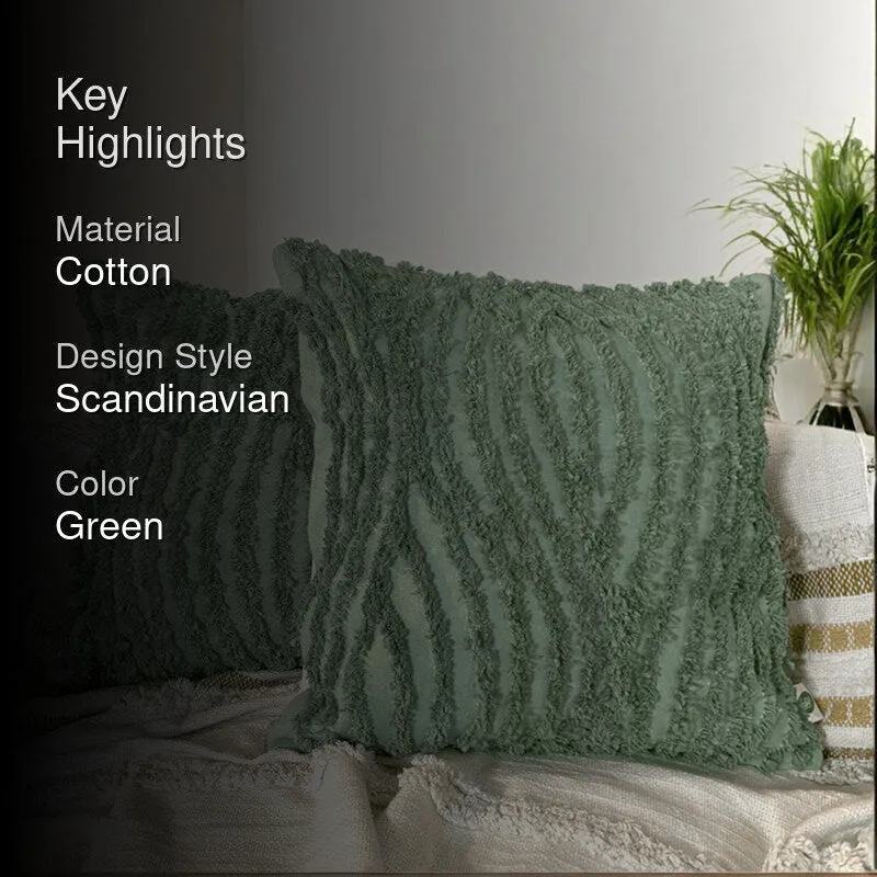 Sage Rest Tufted Cushion Cover Set - Set Of Two media 2