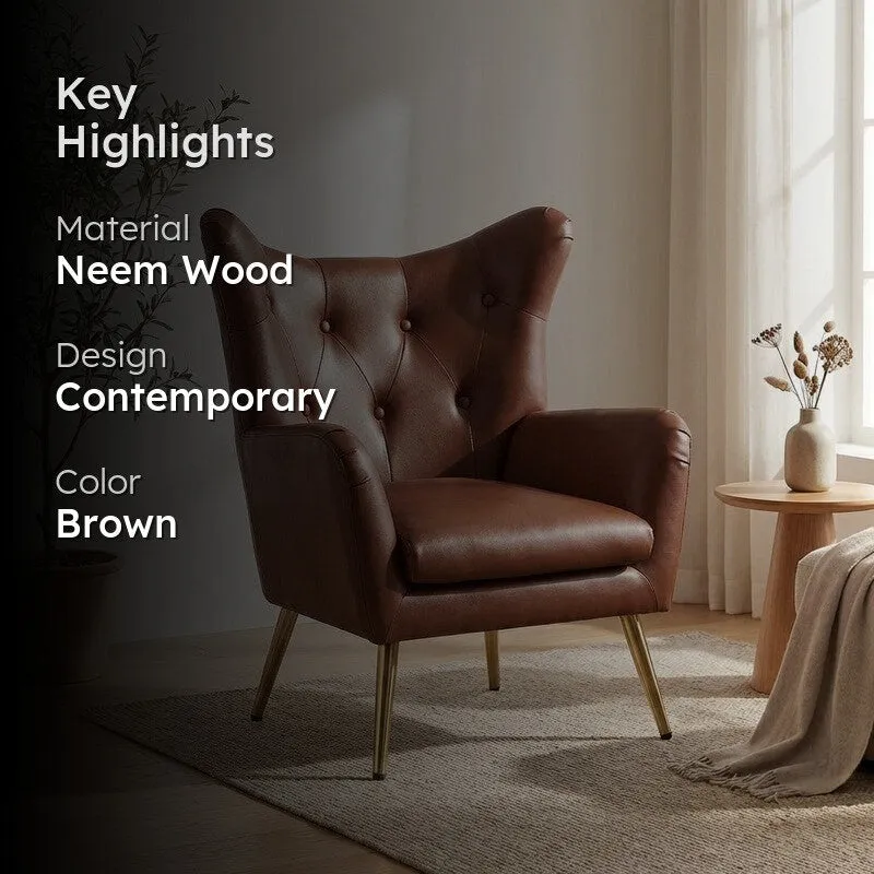 Urban Neem Wood Lounge Chair - Brown media 2