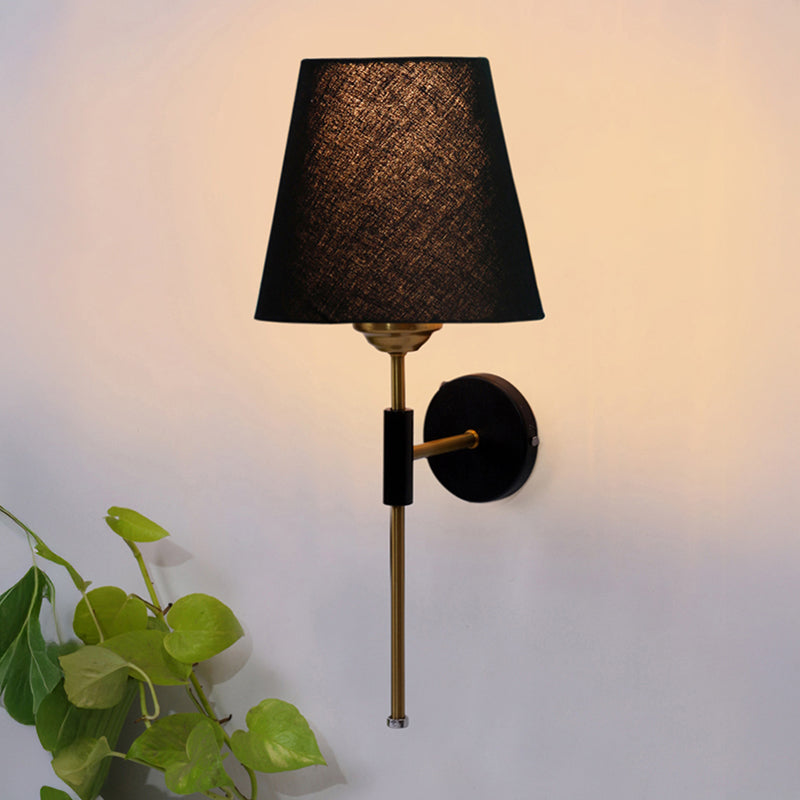 Beryll Steel & Cotton Wall Lamp - Black