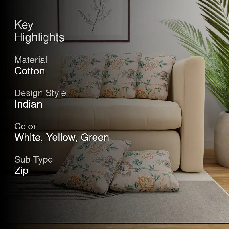 Soft Botanica Cotton Cushion Covers - Set Of Five media 2