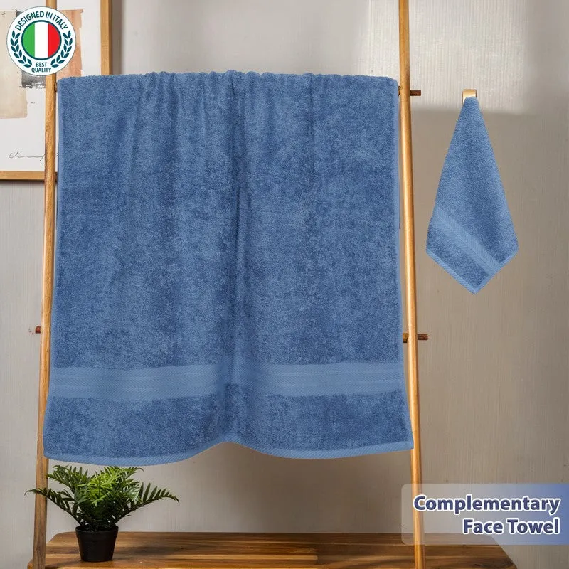 PlushAura Cotton Bath Towel (Navy) media 4