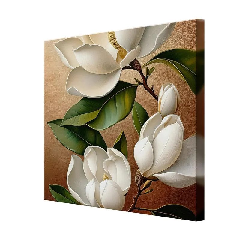 White Magnolia Poly Canvas Wall Painting media 5