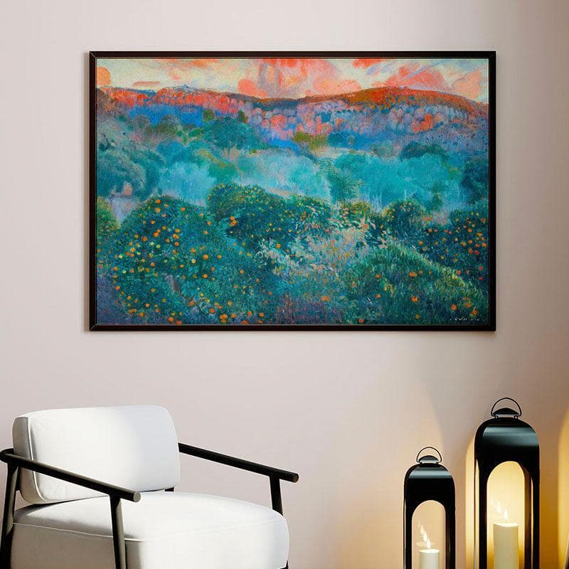 Sun Of Dawn Canvas Wall Painting - Black Frame