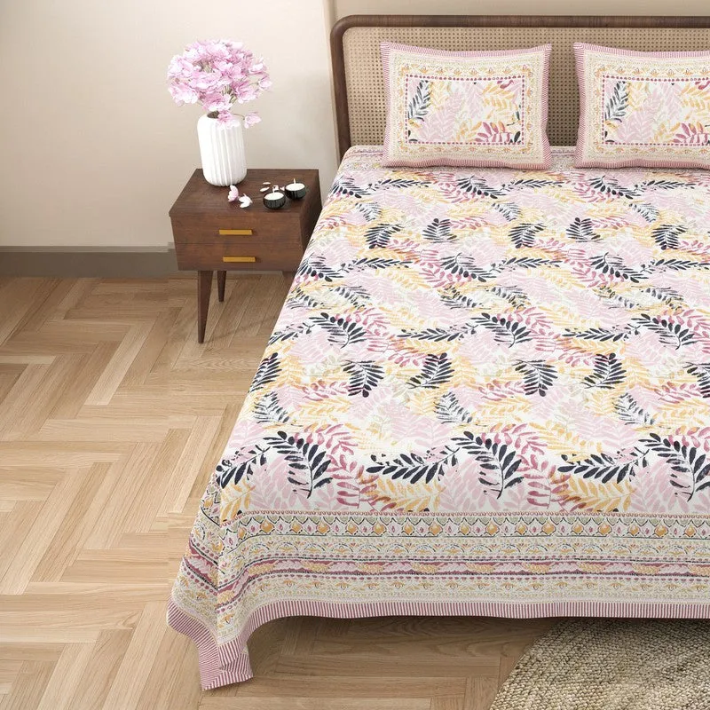 Loomio Cotton Bedsheet (Grey,Pink) - 240 TC media 4