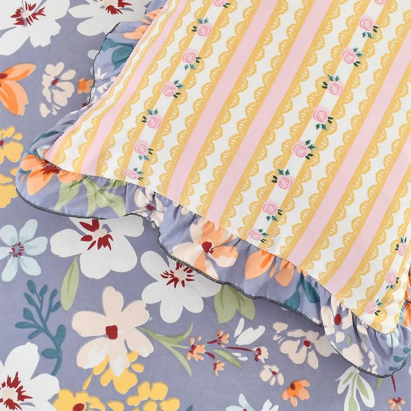 Bloomeria Frilled Floral Bedding Set - Five Piece Set media 4