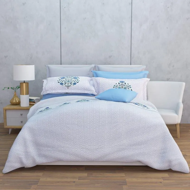 Awana Ethnic Cotton Bedsheet (Blue) - 210 TC media 5