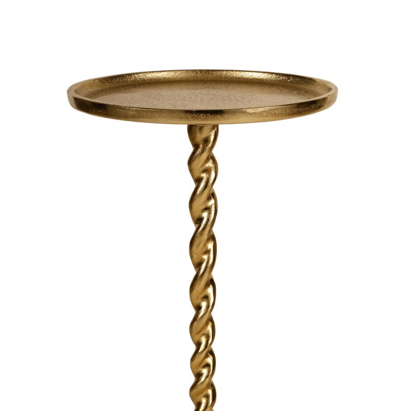 Spiral Base Aluminum Side Table - Gold media 6