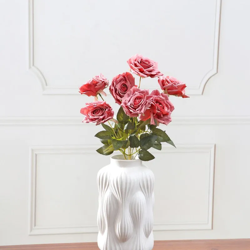 Floraura Rose Fabric Artificial Flower - Pink media 3