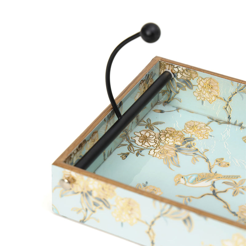 Elegant Blue Floral MDF Tissue Holder media 4