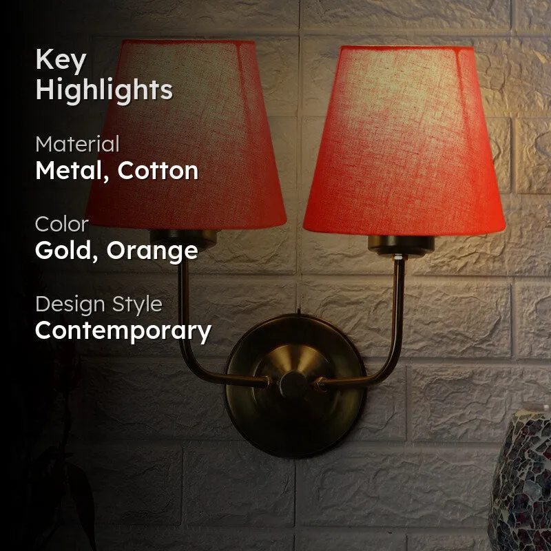 Lumoire Duo Cone Metal Wall Lamp - Gold,Orange media 2