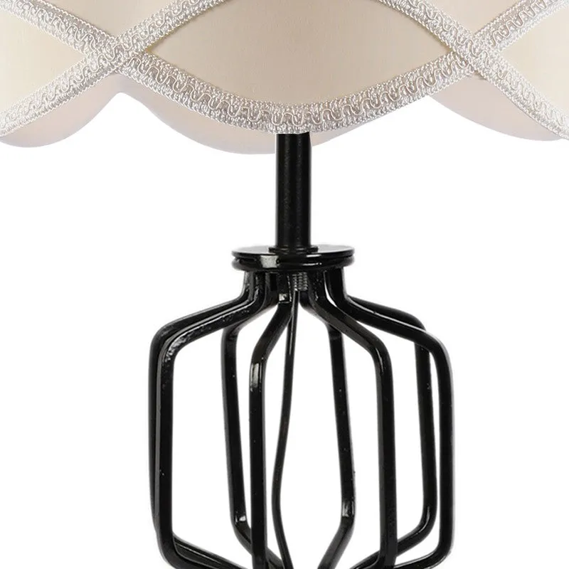 Vividwave Cotton Table Lamp With Wooden Base - Ivory media 8