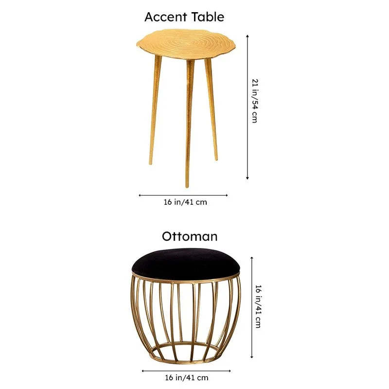 Monroe Ottoman And Side Table Combo - Two Piece Set media 8