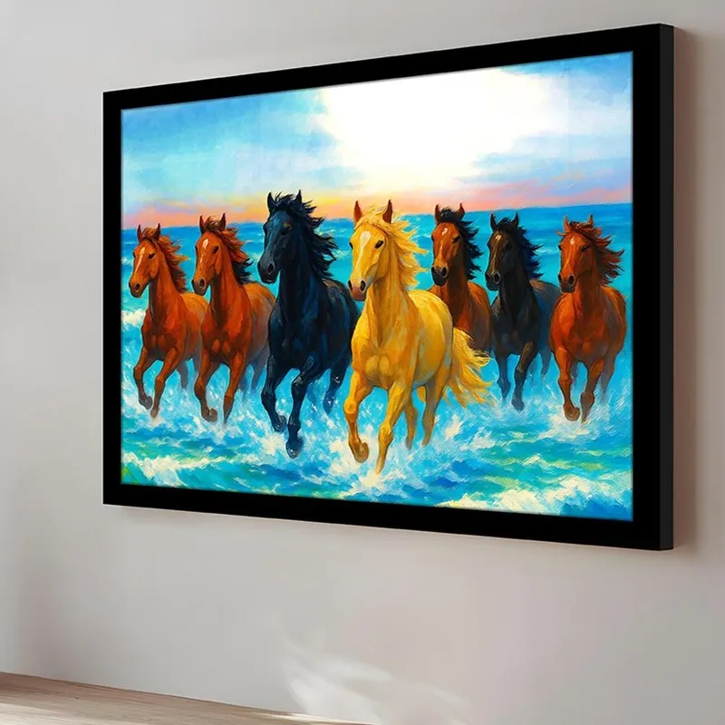 Ocean Gallop Wall Art with Frame media 4