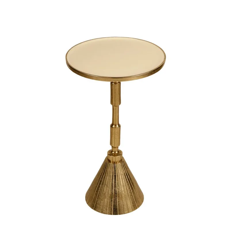 Flute Inspired Aluminum Side Table - Gold media 4