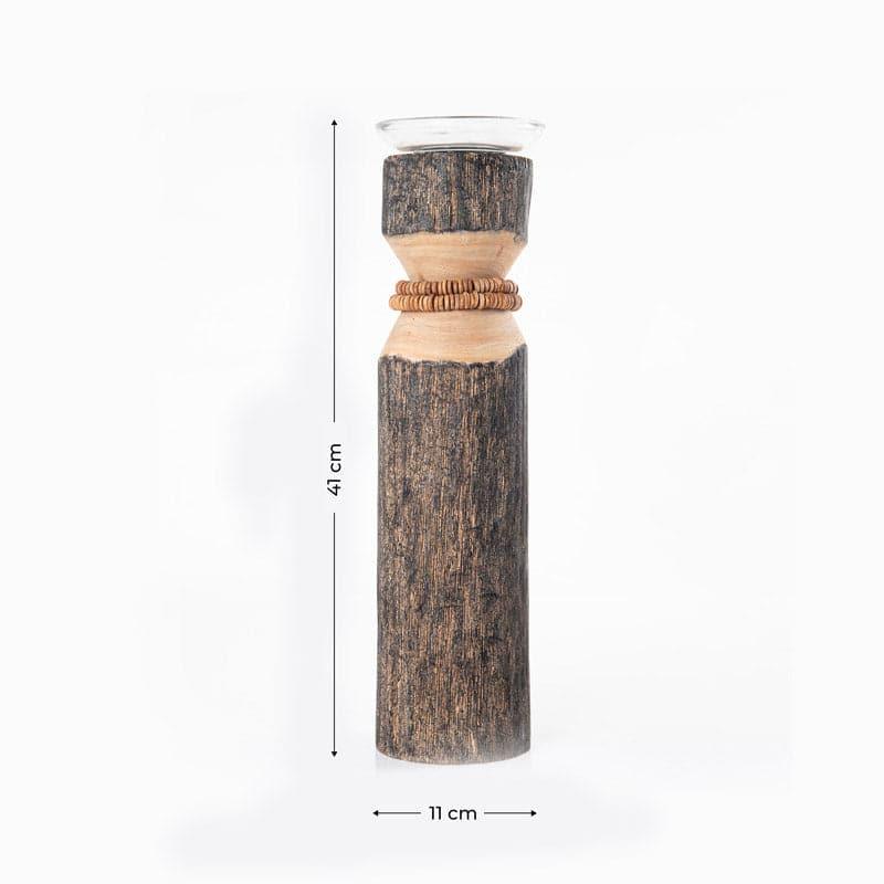 Vegona Wood Candle Holder - Brown media 6