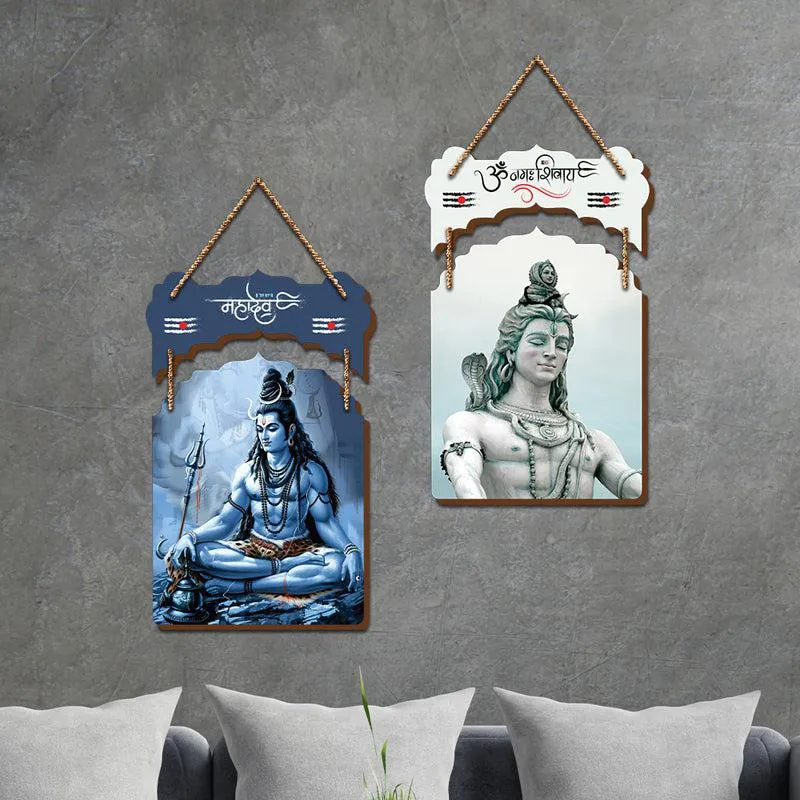 Shivoham Wood MDF Wall Hanging - Set Of Two media 1