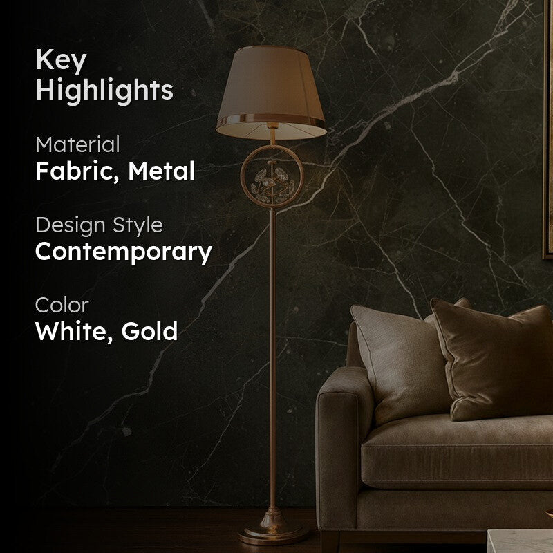 AarviDecor Grayson Decorative Metal Table Lamp - Beige media 2