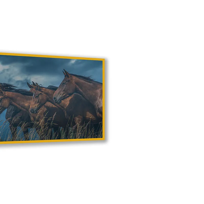 Grazing Horses Wall Art with Gold Frame media 6
