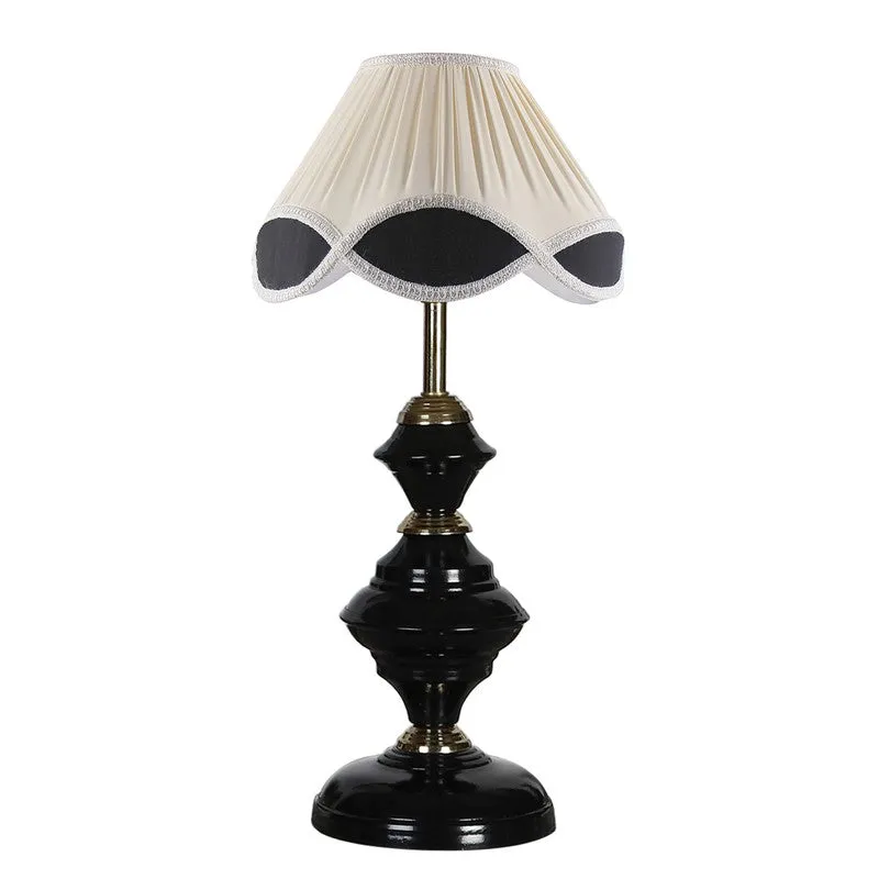 Auralyne Cotton Table Lamp With Iron Base - Ivory media 5