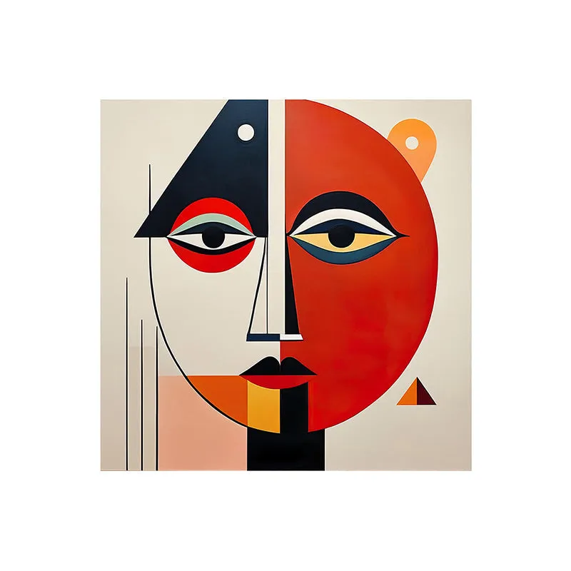 Geometric Female Face Wall Painting media 4
