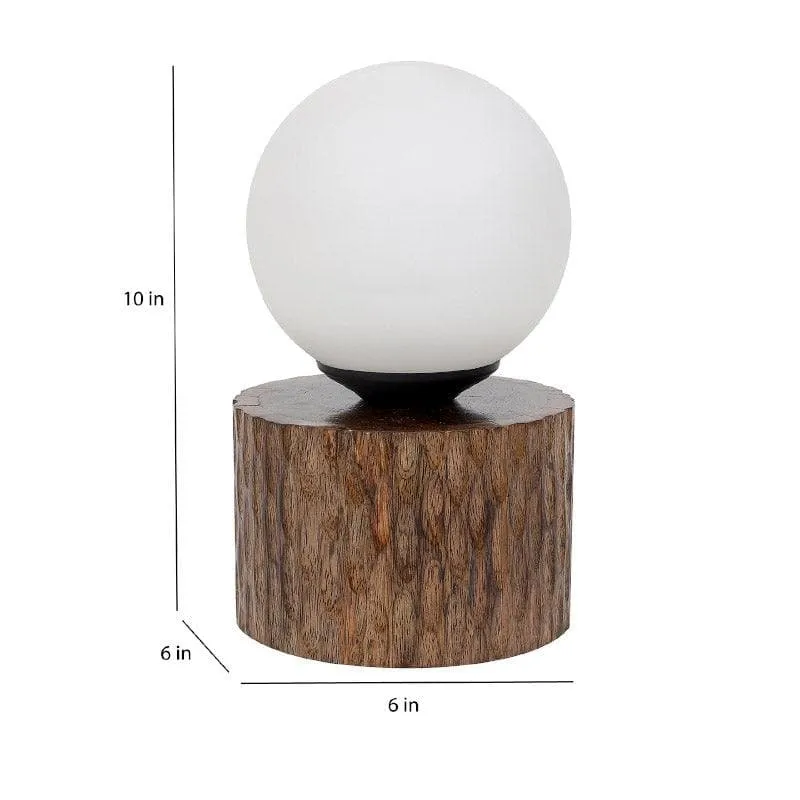 Togo Dori Moon LED Glass Table Lamp - White,Brown media 5
