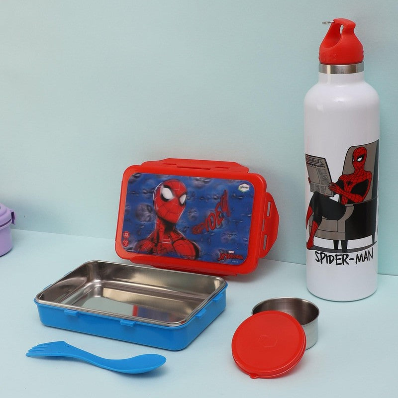 Spidey Relax Lunch Box 700 ML With 600 ML Water Bottle - Two Piece Set - Bundles