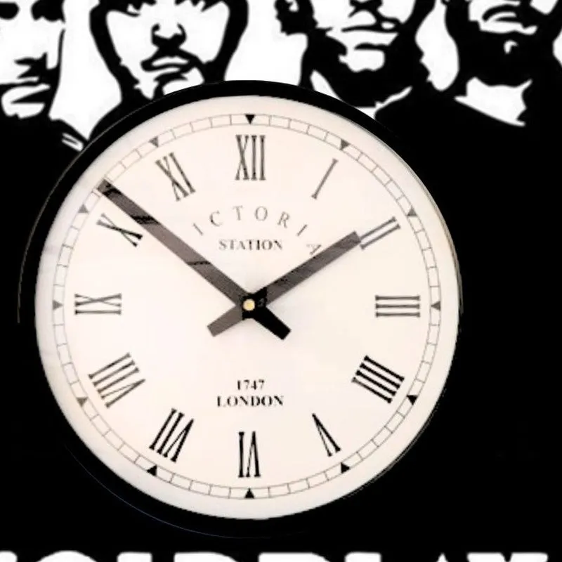 Coldplay Steel Analog Wall Clock - Black media 5