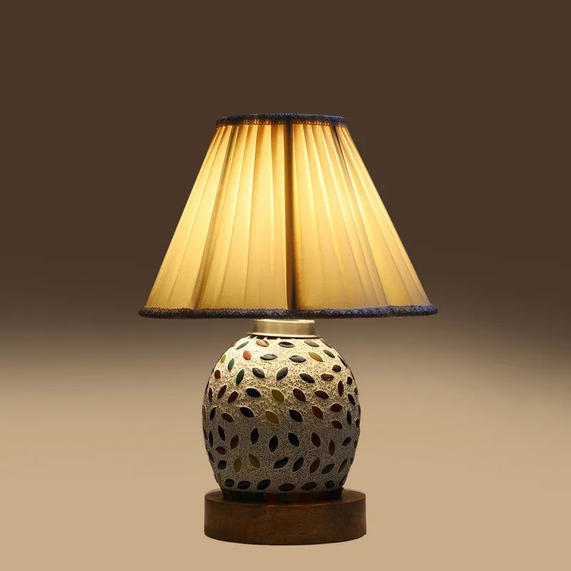 Elyra Pleated Wooden Table Lamp - Multicolor media 7