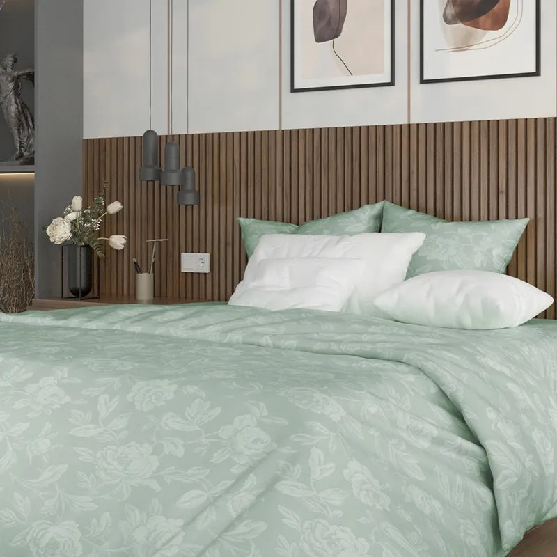 Blooming Rose Jacquard Duvet Cover - Sage media 4
