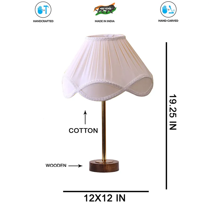 Valencia Rodin Wooden Table Lamp - OffWhite,Gold,Brown media 7