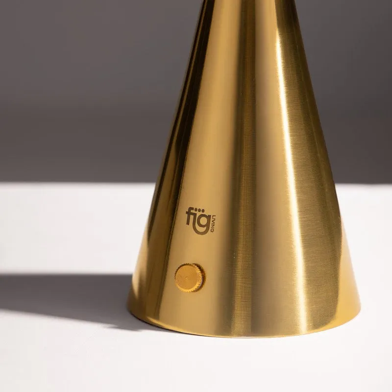 Fig Living Chrome Stainless Steel Portable Lamp - Gold media 3