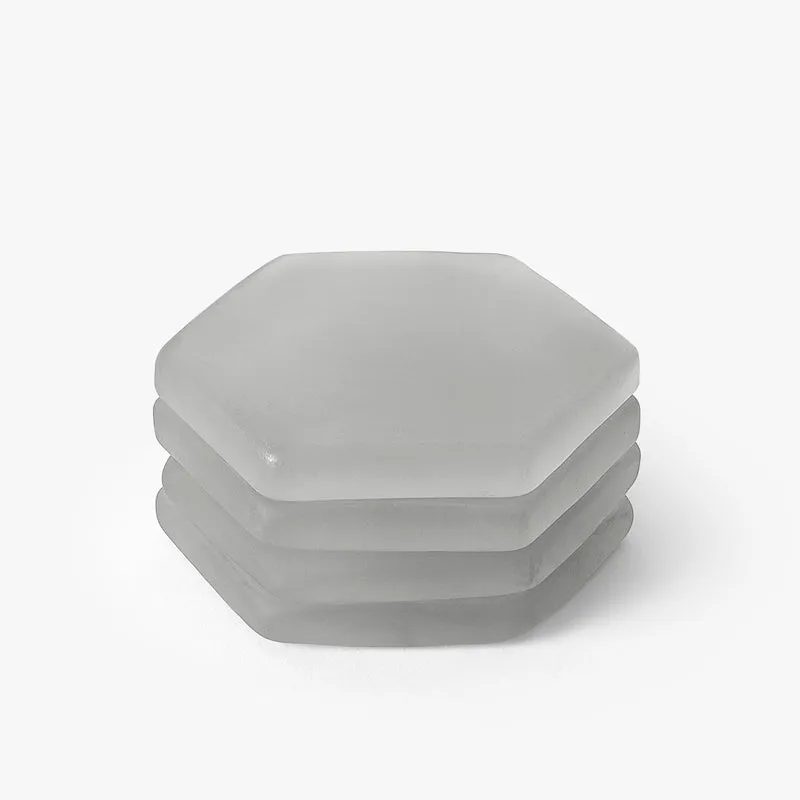 Glossy Hexa Glass Coaster (White) - Set Of Four media 3