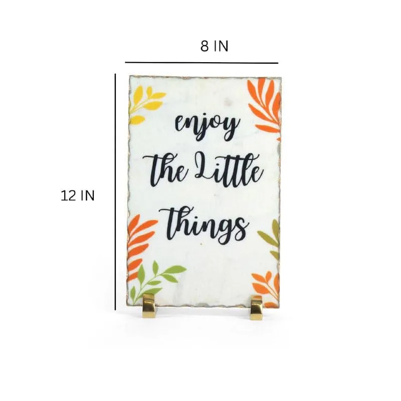 Enjoy Little Things Printed Marble Showpiece - 6