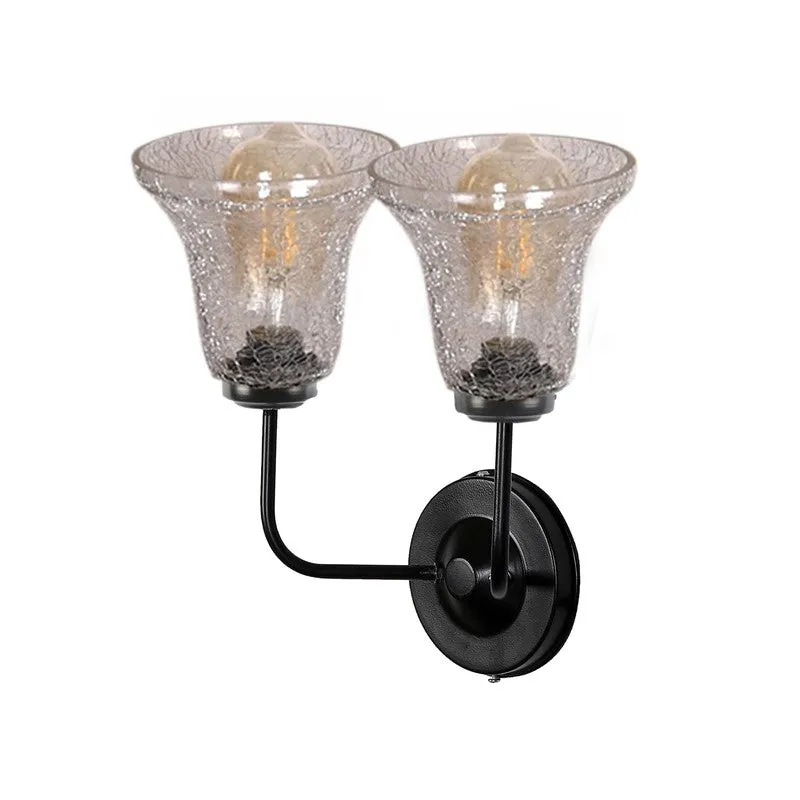 Crystal Flare Tiwn Shade Glass Wall Lamp media 8