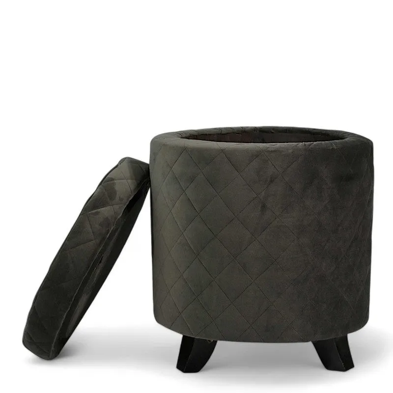 Grixon Pine Wood Ottomans (Black) - Set Of Two media 3