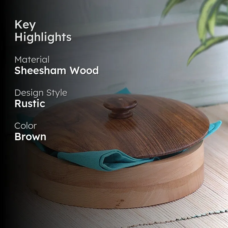 Elegant Oven-Safe Sheesham Wood Casserole media 2