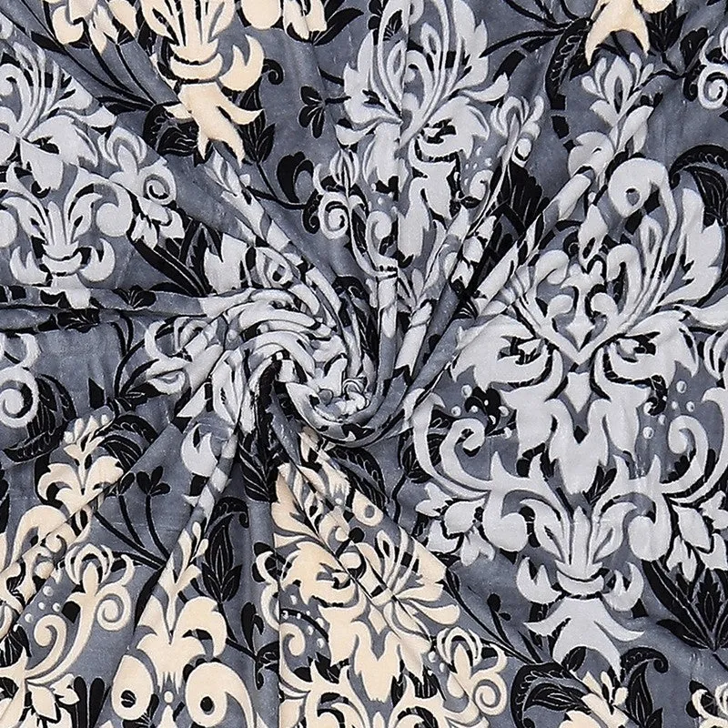 Monte Carlo Symmetry Indian Motif Print Polyester Blanket (Grey) - 210 GSM media 6